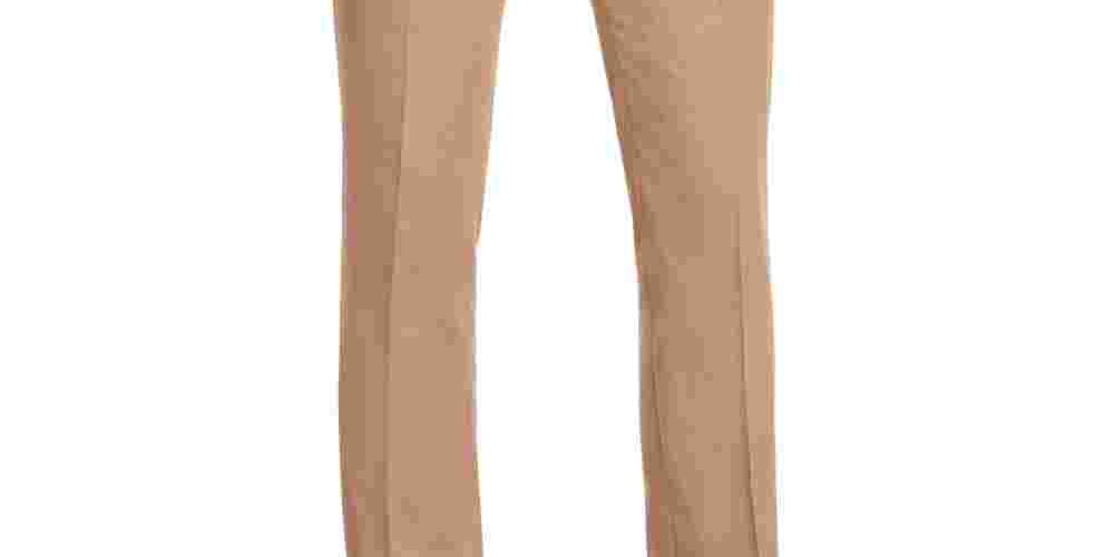 Alfani Men's Flat Front Classic Fit Stretch Pants Brown Size 38X30