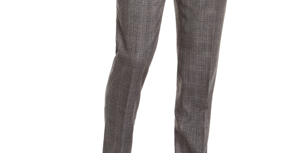 Tommy Hilfiger Men's Modern Fit Thflex Stretch Plaid Suit Separate Pants Gray Size 30X30