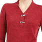 Karen Scott Women's Cotton Marled Henley Sweater Red Size XX-Large