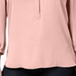 JM Collection Women's Pleated Pocket Blouse Orange -Blush Size Petite XL