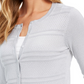 Charter Club Women's Textured Lurex Cardigan Sweater Gray Size Large