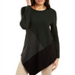 Alfani Women's Plus Colorblocked Asymmetrical Top Green Size 3X