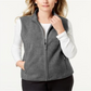 Karen Scott Women's Fleece Zip Front Vest Charcoal Size Petite S