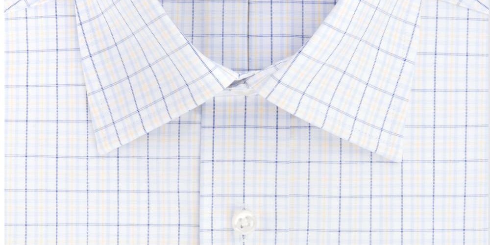 Eagle Men's Classic Fit Non Iron Stretch Collar Check Dress Shirt White Size M