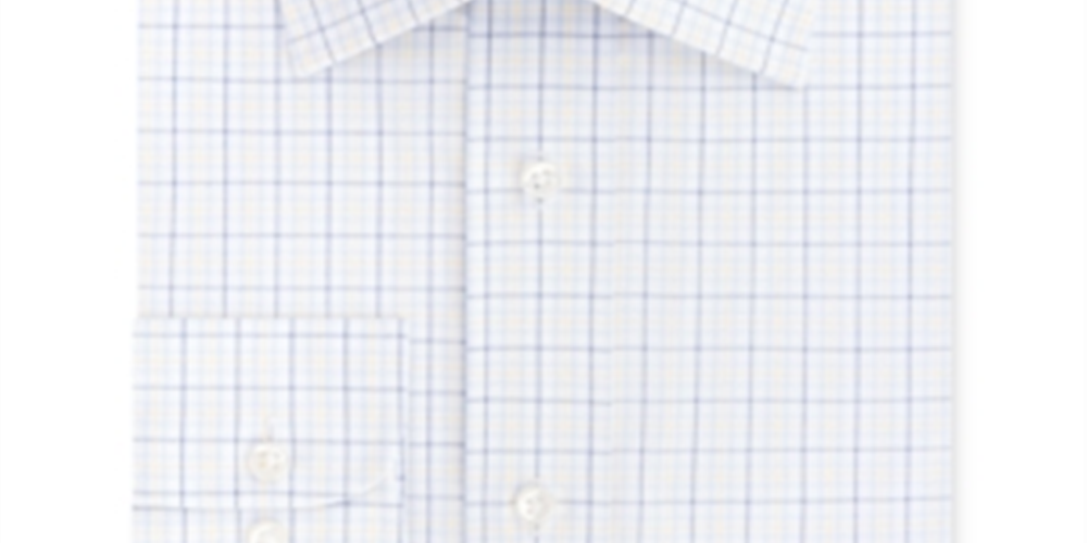 Eagle Men's Classic Fit Non Iron Stretch Collar Check Dress Shirt White Size M