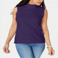 Karen Scott Women's Mock Neck Sleeveless Top Purple Size Small