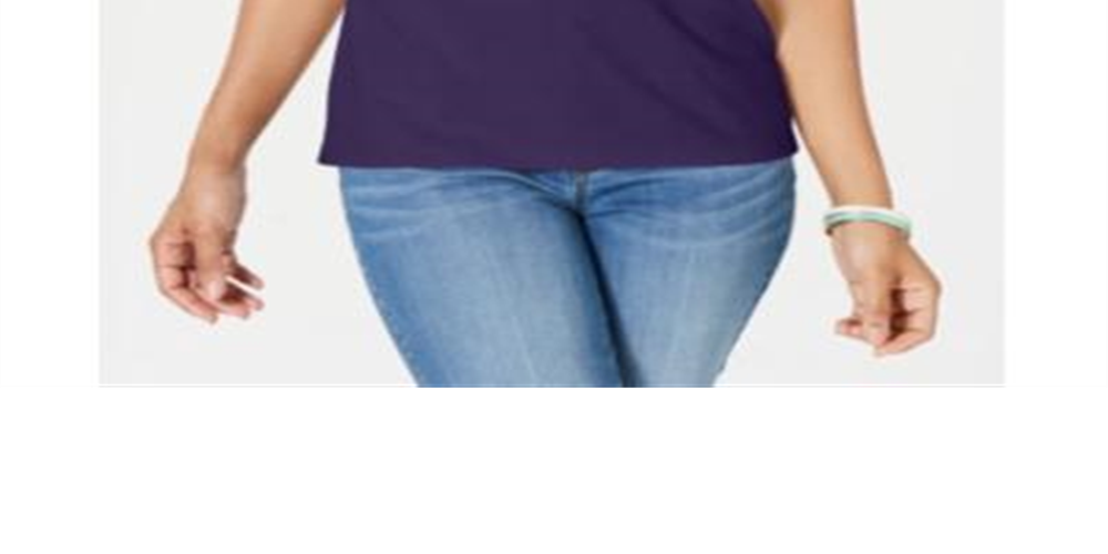 Karen Scott Women's Mock Neck Sleeveless Top Purple Size Small
