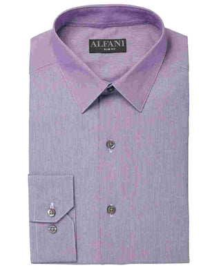 Alfani Men's Collared Slim Fit Dress Shirt Purple Size 15.5X34X35