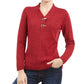 Karen Scott Women's Hardware Trim Cotton Henley Sweater Red Size Petite XL