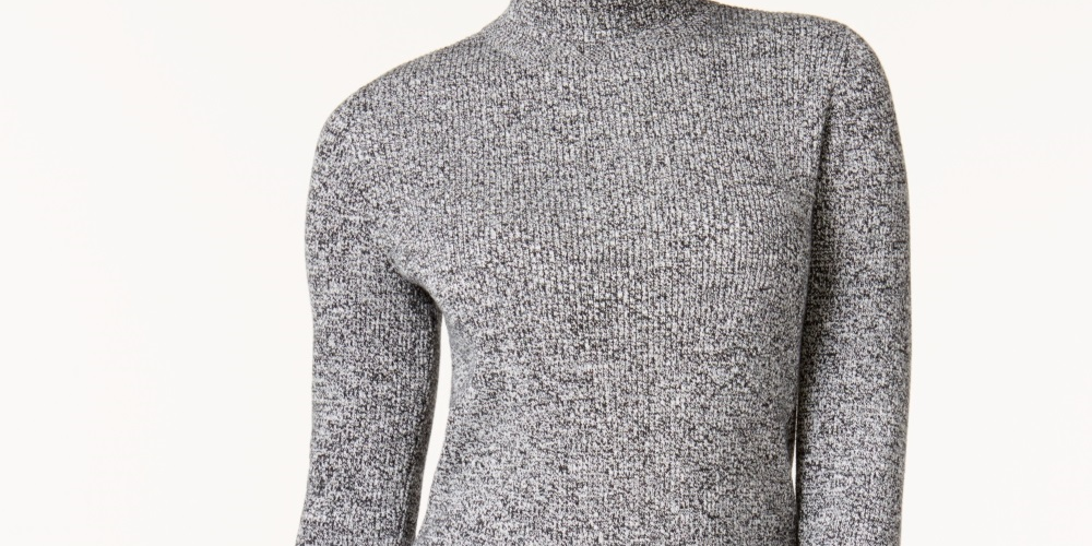 Karen Scott Women's Cotton Mock Neck Sweater Gray Size Medium