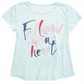 Max & Olivia Little & Big Girl's Heart Print Pajama Top Blue Size 10/12