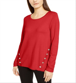 Alfani Women's Hardware SeaPullover Sweater Red Ash Size Petite XL