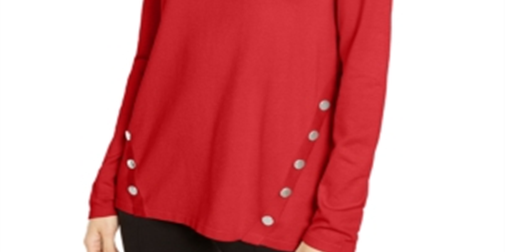 Alfani Women's Hardware SeaPullover Sweater Red Ash Size Petite XL