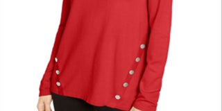 Alfani Women's Hardware SeaPullover Sweater Red Ash Size Petite XL