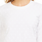 Karen Scott Women's Sport Textured Dot 3/4 Sleeve Top White Size Small