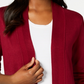 Karen Scott Women's Open Front Cardigan Red Size X-Large