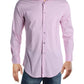 Alfani Men's Printed Slim Fit Button Down Shirt Pink/White  Size -XL 17-17/5