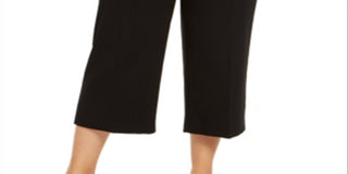 Alfani Women's Plus Belted Hardware Detail Culotte Pants Black Size 14W