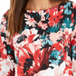 Charter Club Women's Floral Print Boat Neck Top Red Size Small
