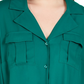 INC International Concepts Women's Plus Size Tie Front Blouse Green Size 1X