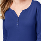 Karen Scott Women's Cotton Henley Top Blue Size Small