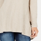 Style & Co Women's Pleated High Low Sweater Brown Size Petite L