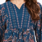 Style & Co Women'sTeal Paisley Long Sleeve V Neck Top- Paisley Kale Size Large