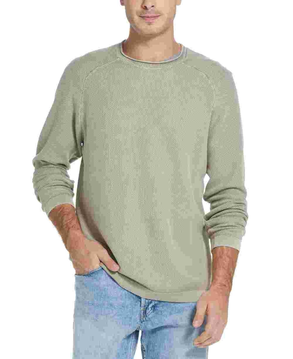 Weatherproof Vintage Men's Stonewashed Raglan Sleeve Honeycomb Sweater Beige Size XX-Large