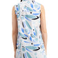 Alfani Women's Button Down Collared Tunic Top White Multi  Size Petite S