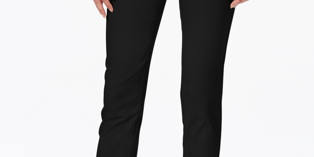 Charter Club Women's Chelsea Tummy Control Ankle Pants Black Size 6 Petite