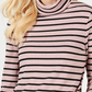 Charter Club Women's Striped Turtleneck Top Pink Size Petite Medium