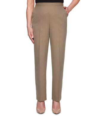 Alfred Dunner Women's Boardroom Straight Leg Pants Brown Size 24X4.5