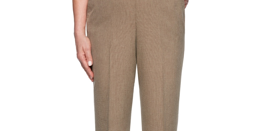 Alfred Dunner Women's Boardroom Straight Leg Pants Brown Size 24X4.5