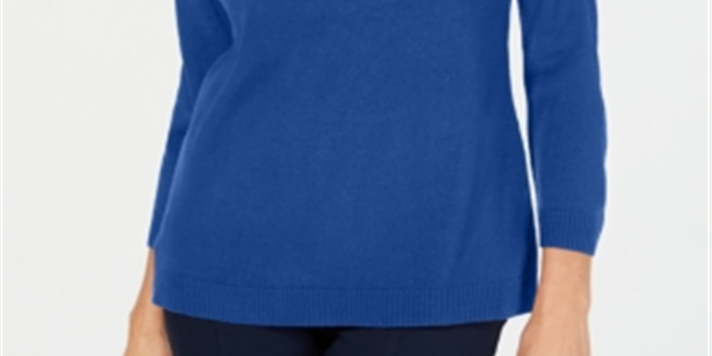 Karen Scott Women's V Neck Sweater Blue Size Petite X-Large