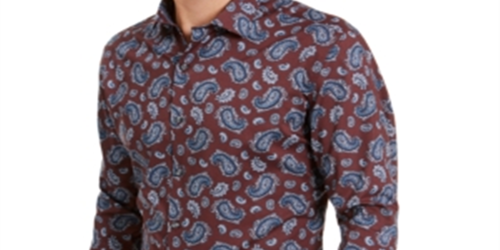 Bar III Men's Slim Stretch Shirt Red Size 15X15