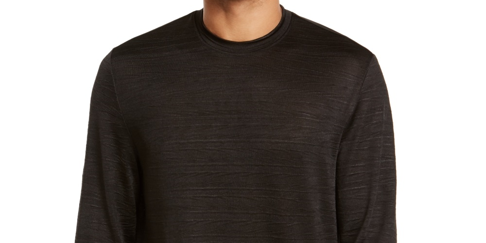 Alfani Men's Crinkle Textured T Shirt Black Size Medium