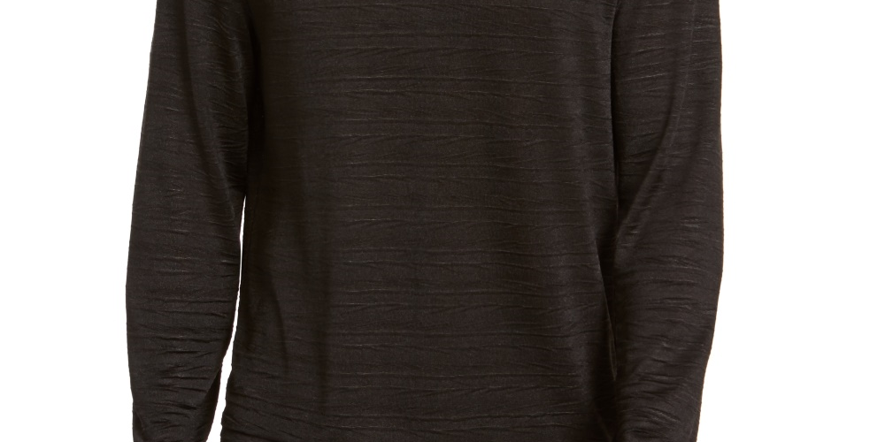 Alfani Men's Crinkle Textured T Shirt Black Size Medium