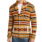 American Rag Men's Midwest Print Canyon Cardigan  Orange Size X-Large