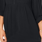Style & Co Women's Solid Cuffed Collared Button up Wear to Work Top Black Size Petite Large