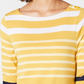 Charter Club Women's Pima Cotton Button Shoulder Stripe Top Yellow Size Medium