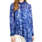 Alfani Women's Oversized Asymmetric Blouse Navy Size Large