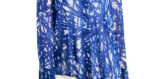 Alfani Women's Oversized Asymmetric Blouse Navy Size Large