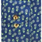 Bar III Men's Maxs Tossed Pineapple Slim Fit Print Button Down Shirt Navy/Yellow Size S
