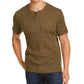 Club Room Men's Henley Layered Look Thermal Knit Shirt Green Size Large