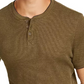 Club Room Men's Henley Layered Look Thermal Knit Shirt Green Size Large