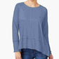 Style & Co Women's Cotton High Low Top Blue Size Small