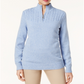Karen Scott Women's Cotton Half Zip Sweater Blue Size Petite L