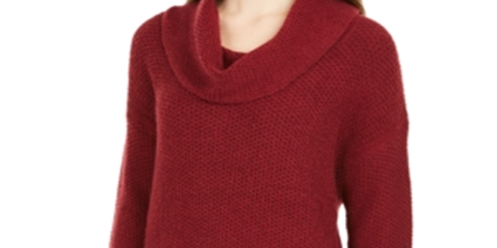Style & Co Women's Neck Sweater Red Size Medium