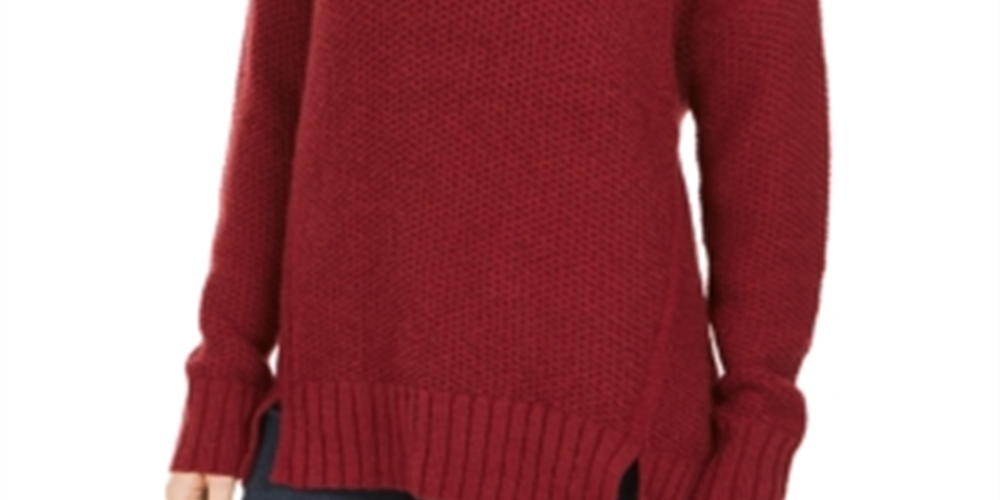 Style & Co Women's Neck Sweater Red Size Medium