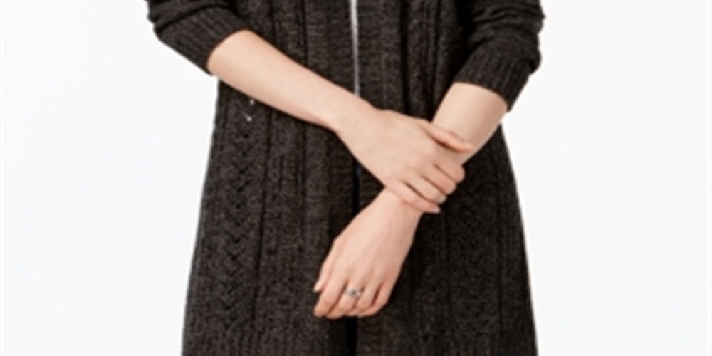 Karen Scott Women's Turbo Duster Cardigan Black Size X-Small